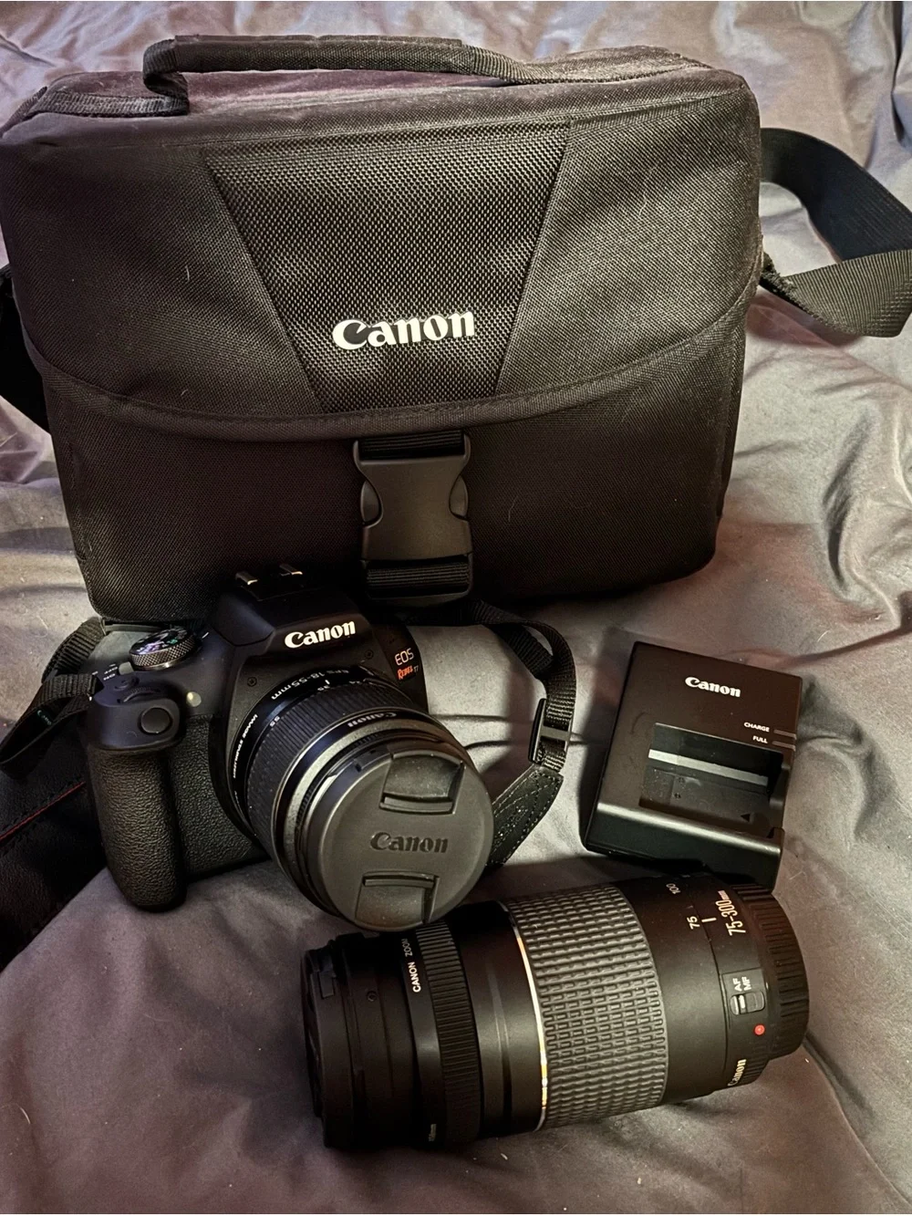Canon rebel t7 Camera with Two Lenses and Carrying Bag